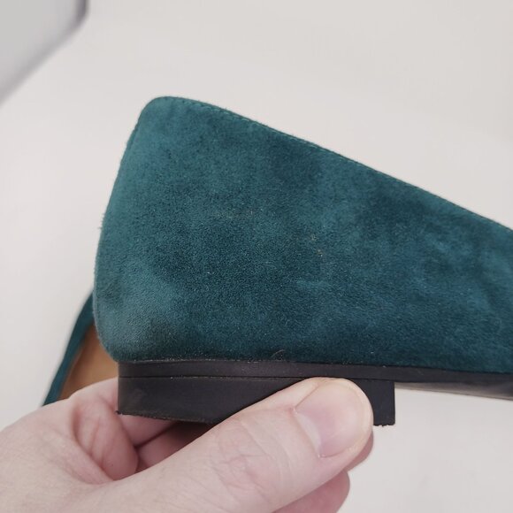 Vionic POSEY Suede Perforated Pointed Toe Flats Size 8 Turquoise Teal - Picture 9 of 12